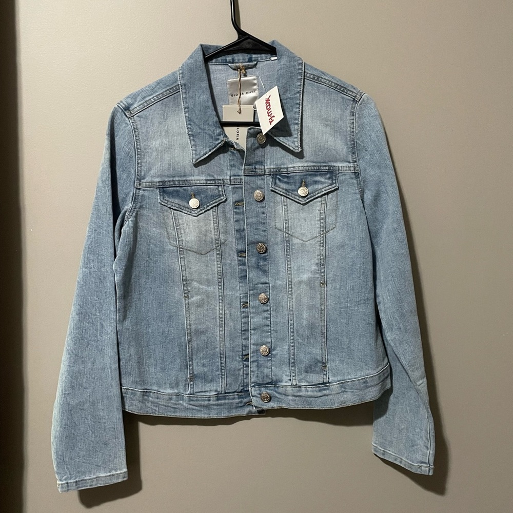 gloria jeans jean jacket , size medium , white washed